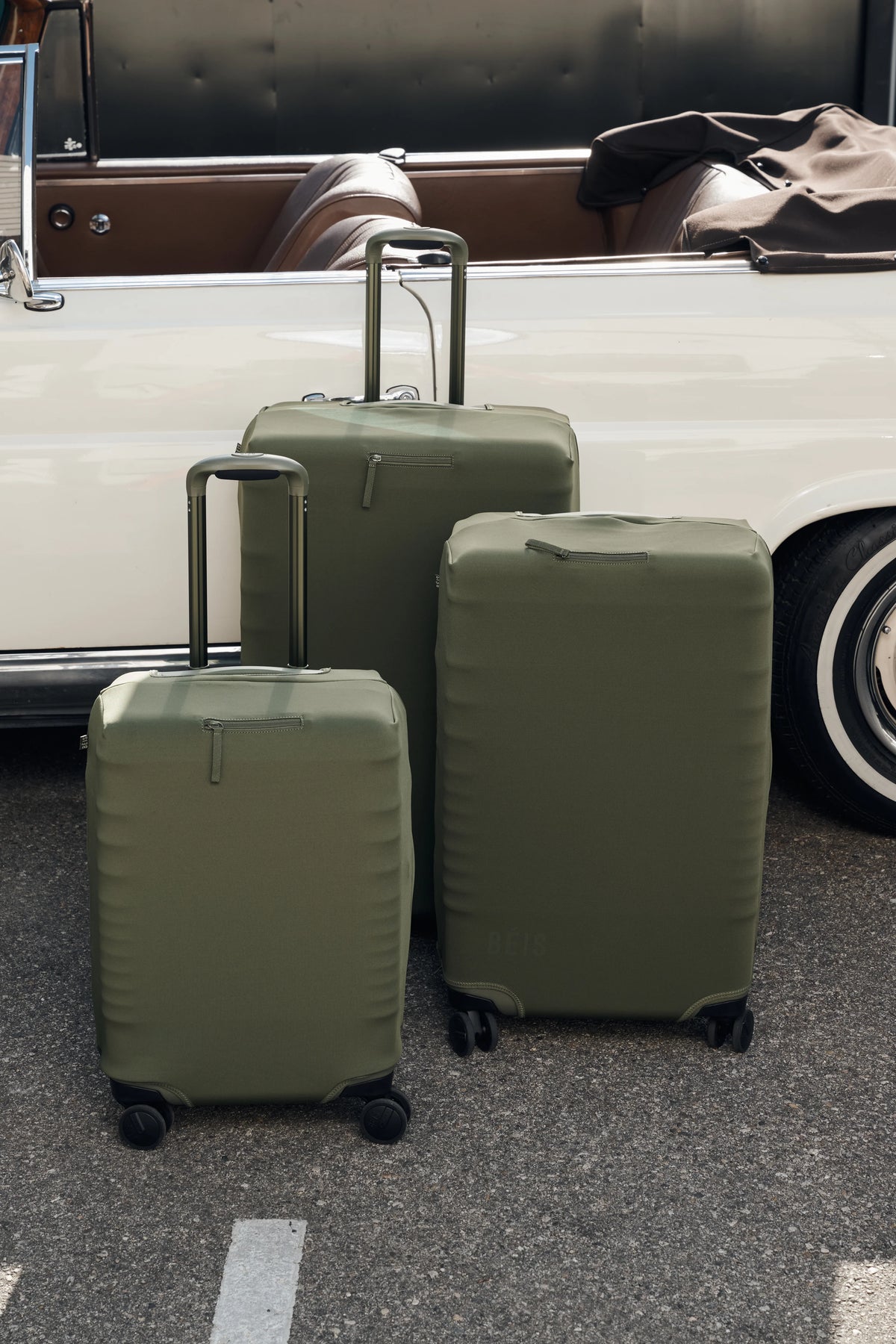 The Large Check-In Luggage Cover in Olive