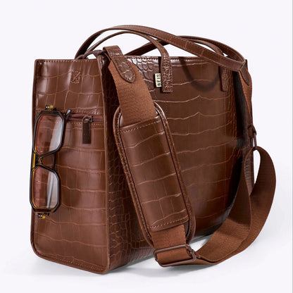 The Work Tote in Maple Croc